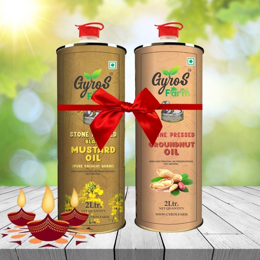 Stone Cold Pressed Black Mustard and Groundnut Oil Combo   | 2L + 2L  | Zero Adulteration| Sieve Filtered