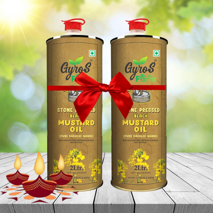 Stone Cold Pressed Black Mustard Oil  | 2L + 2L  | Zero Adulteration| Sieve Filtered