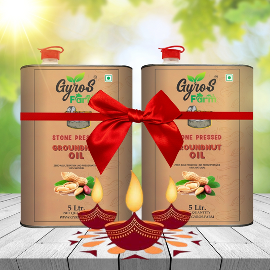 Stone Cold Pressed Groundnut Oil Combo  | 5L + 5L | Zero Adulteration| Sieve Filtered