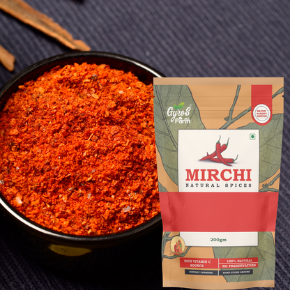 Mirchi Powder (Lal Mirch)  | Naturally Processed | 100% Natural | Sourced From Guntur | Made with Sun-Dried Chilies