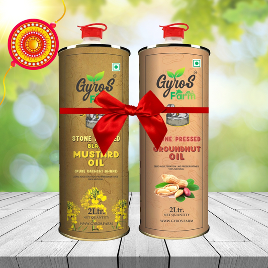 Stone Cold Pressed Black Mustard and Groundnut Oil Combo   | 2L + 2L  | Zero Adulteration| Sieve Filtered