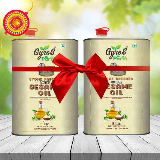 Stone Cold Pressed Sesame Oil Combo  | 5L + 5L | Zero Adulteration| Sieve Filtered