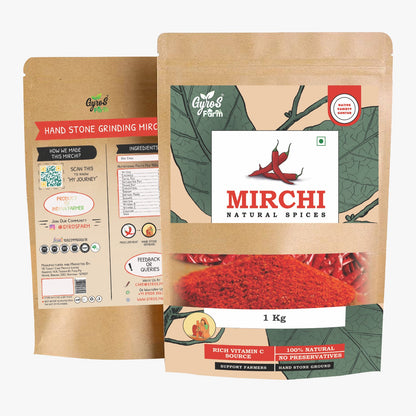 Mirchi Powder (Lal Mirch)  | Naturally Processed | 100% Natural | Sourced From Guntur | Made with Sun-Dried Chilies