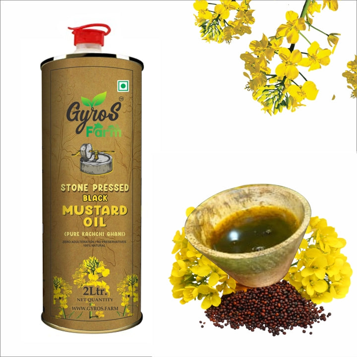 Stone Cold Pressed Yellow and Black Mustard Oil Combo | 2L + 2L | zero Adulteration | Sieve Filtered