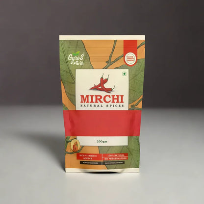 Mirchi Powder (Lal Mirch)  | Naturally Processed | 100% Natural | Sourced From Guntur | Made with Sun-Dried Chilies