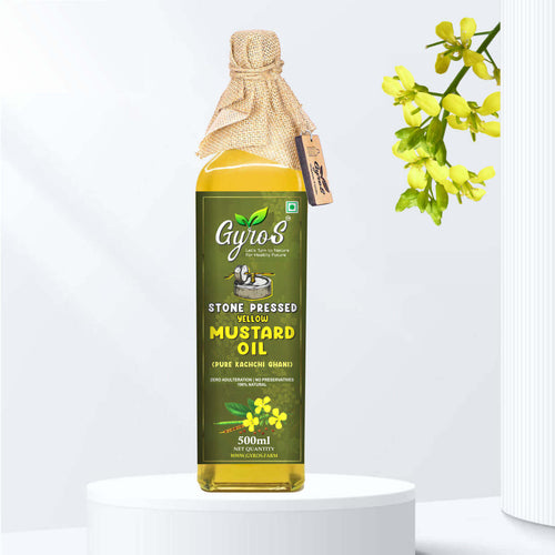 Stone Pressed Yellow Mustard Oil - 1L Glass Bottle